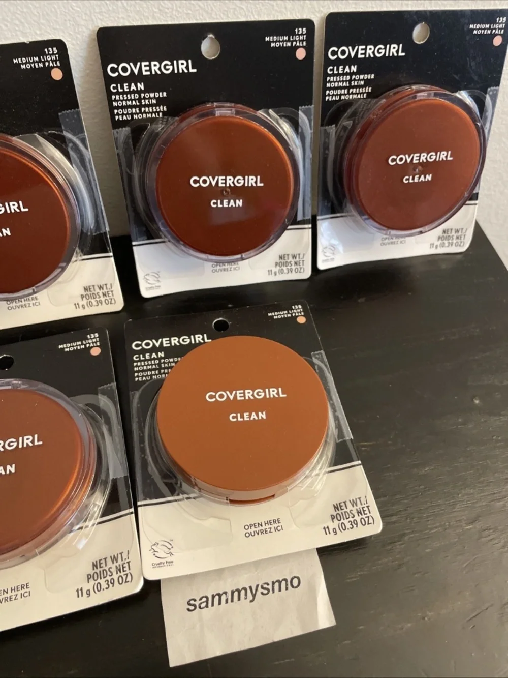 Covergirl Clean Pressed Powder 135 Medium Light, x5 with talc SEE DESCRIPTION